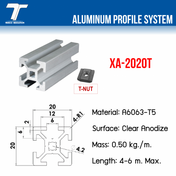 XA-2020T  ALUMINUM PROFILE